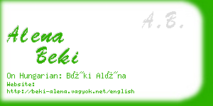 alena beki business card